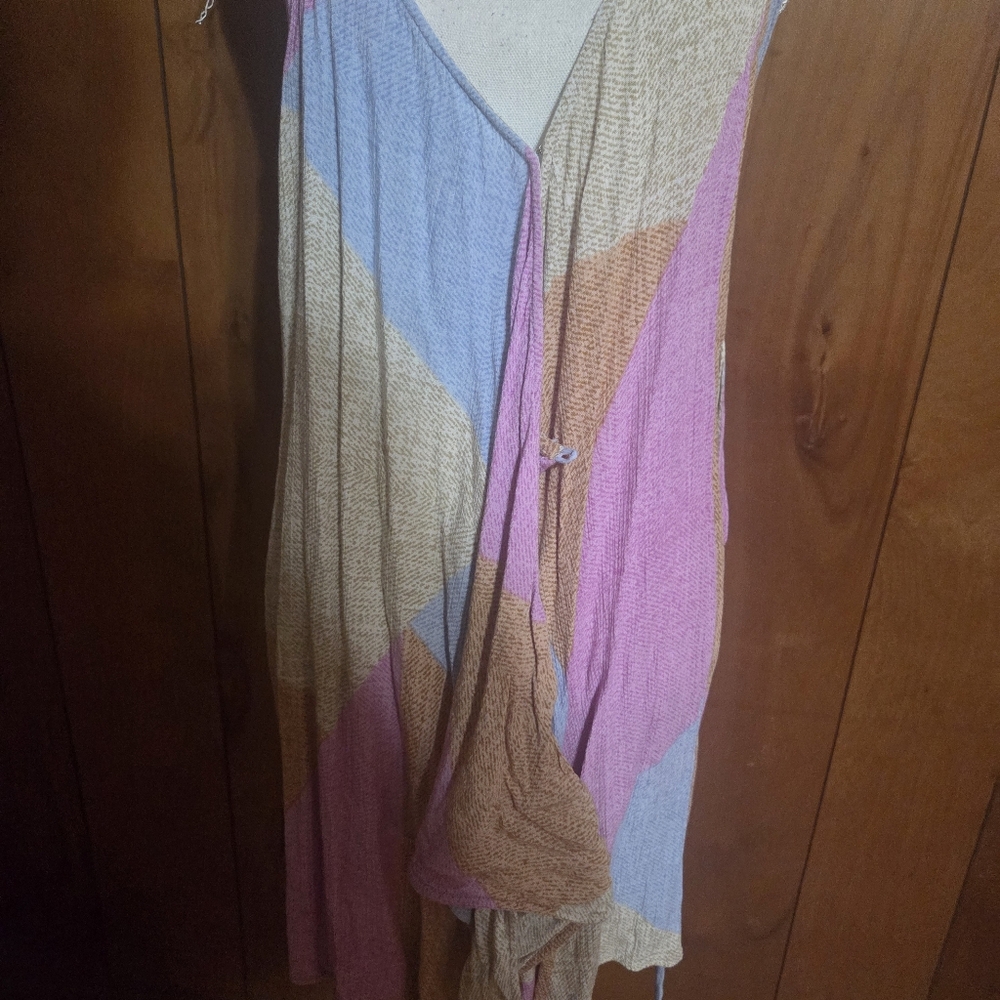 O'neill Marlo Patchwork Multicolor Wrap Dress Lar… - image 3